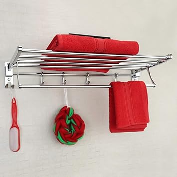 Plantex Eco Stainless Steel Folding Towel Rack/Towel Stand/Hanger Bathroom Accessories