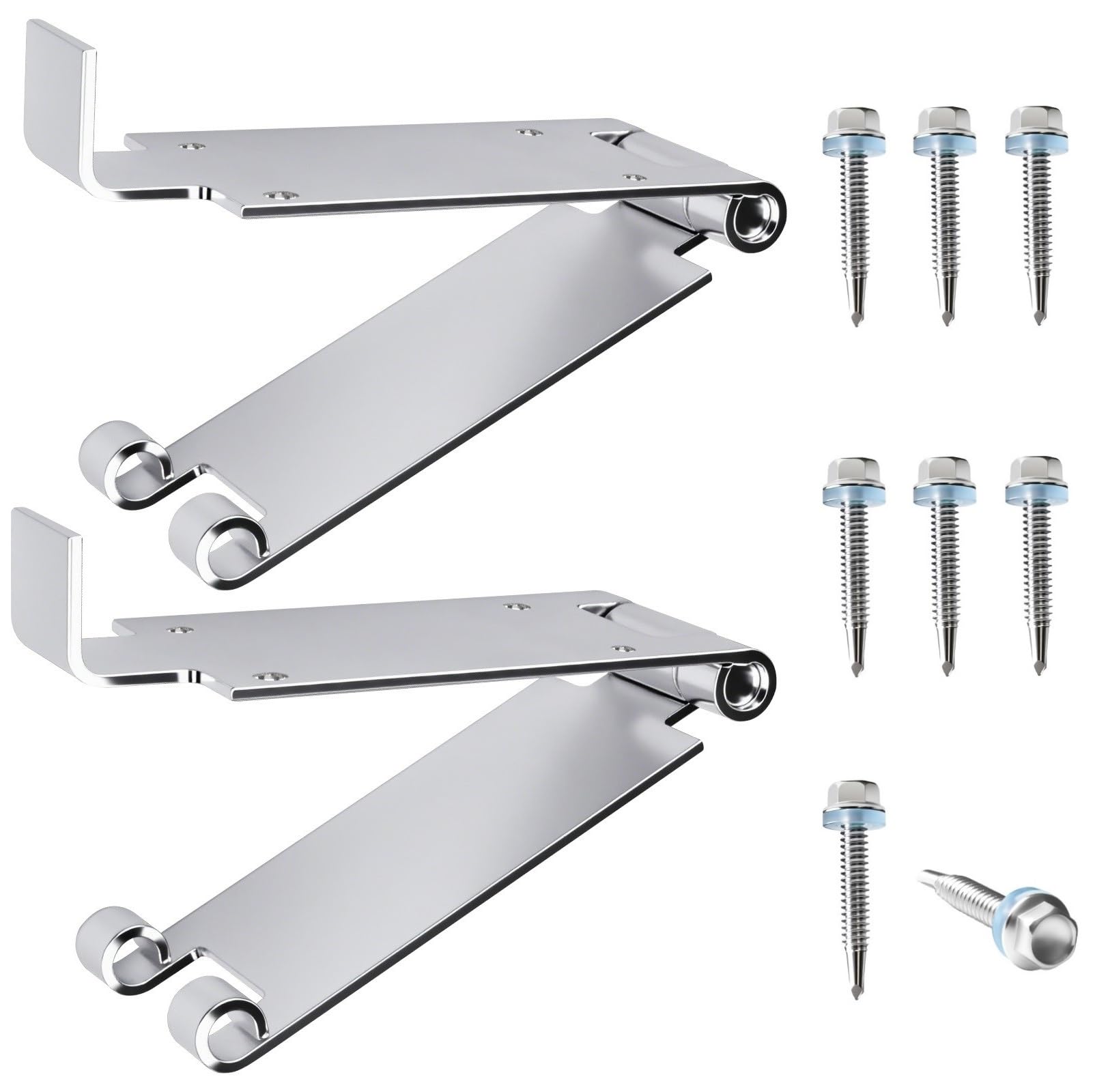 Photo 1 of 1 Pair Low Headroom Garage Door Top Brackets/Hinges, Quick Turn Bracket, Fit for Standard Lift Door with Very Low Clearance, fits Commercial & Residential for Adding Clearance Above a Garage Door