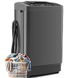 Nictemaw Portable Washing Machine 17.8Lbs, 2.4Cu.ft Full Automatic Portable Washer with 10 Wash Programs, 8 Water Levels & Drain Pump, Compact Laundry Washer for Home, RV, Dorm, Grey