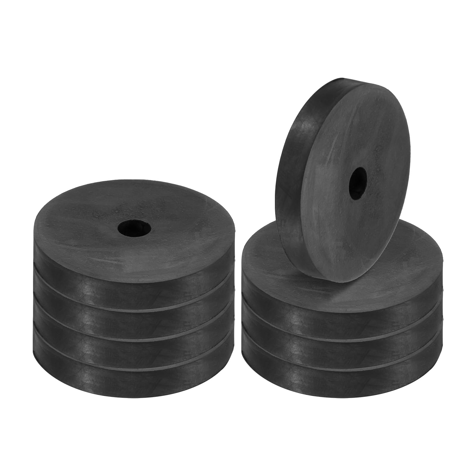 PATIKIL Multi Purpose Rubber Spacer, 8 Pcs 2.8"OD 0.47"ID 0.4"Thickness Neoprene Round Anti-Vibration Isolation Pads Isolator Rubber Bushings Spacer Washer for HVAC Bolts Car Accessories