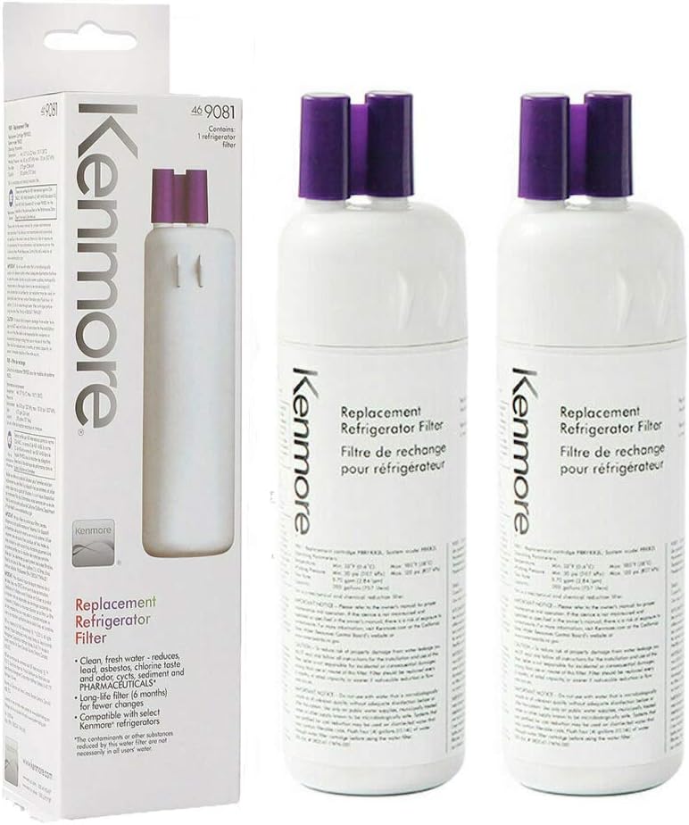 Kenmore 46-9081 Refrigerator Water Filter 1 Replacement,White, 2 PACK