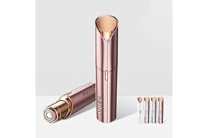 INNVO Facial Hair Remover for Women Ladies Upper Lip Hair Removal Electric Face Shaver with Rechargeable Battery Brush (Rose Red)