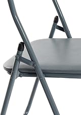 Harbour Housewares Padded Folding Chair Grey Solid Pack 1 Easy Store view 5
