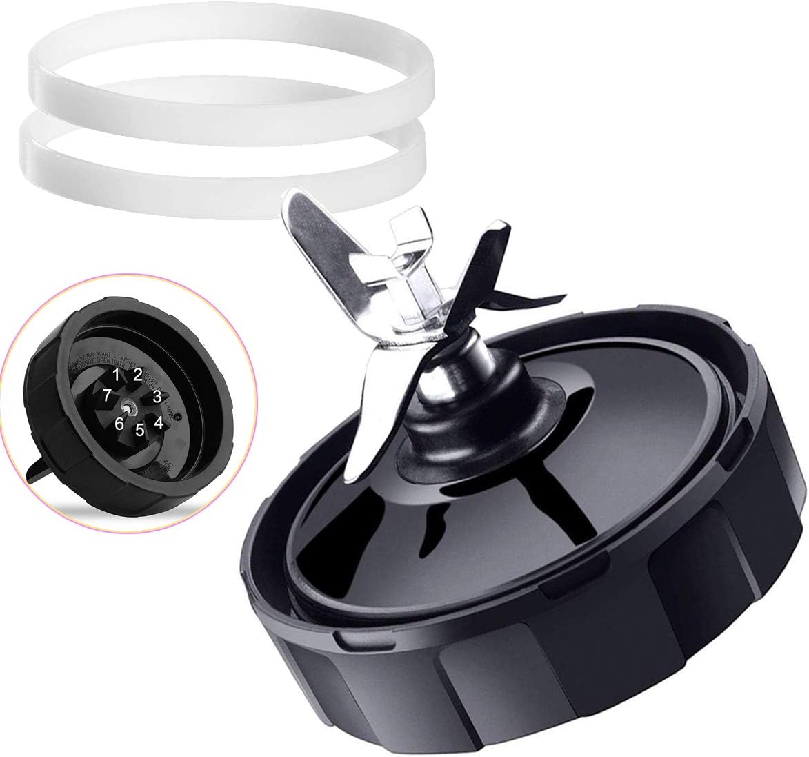 Ninja Blender Bottom Blade 7 Fins for Nutri Ninja Pro Extractor Blade Nutri Ninja Auto iQ BL482 BL642 NN102 BL682 BL2013 Nutri Ninja Blender Auto iQ Blade