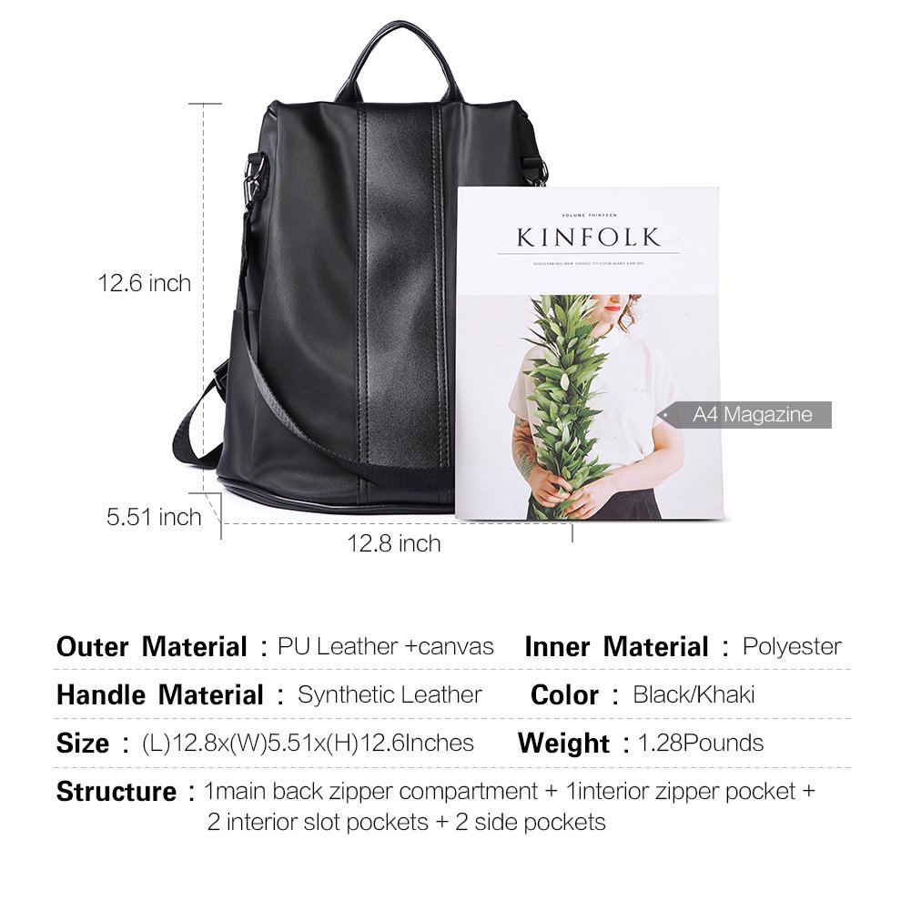 Women Backpack Purse Waterproof Nylon Anti-theft Rucksack Ladies Lightweight Fashion School Shoulder Bag