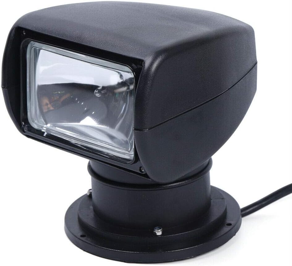 Boat Spotlights Searchlight 100W Marine Boat Remote Control Spotlight Outdoor Searchlight Wireless LED Halogen Searchlight Rotating Light (USA Stock) (Black) : Sports & Outdoors