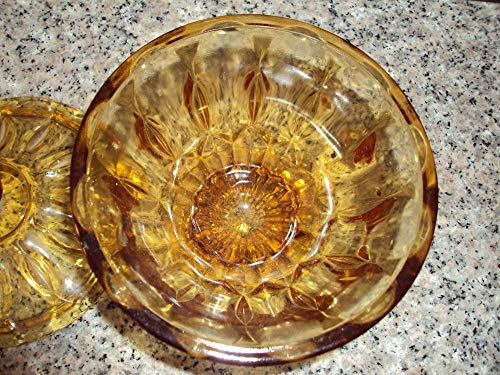 3 Vintage+Depression+Glass+Thumbprint+Footed