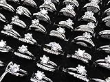 AIHIQI Fashion Wholesale Lots Rhinestone Cz Finger Ring for Mens Womens Gift (10pair (No Box))