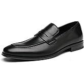 DECARSDZ Mens Slip-On Penny Loafer Casual Dress Shoes Black Wedding Formal Work Pointed Toe Men Tuxedo Shoes