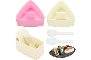 Onigiri Mold Set, 3 Pack Rice Ball Musubi Maker Press Large Triangle Rice Mold, Japanese Sushi Making Kit for Lunch Bento