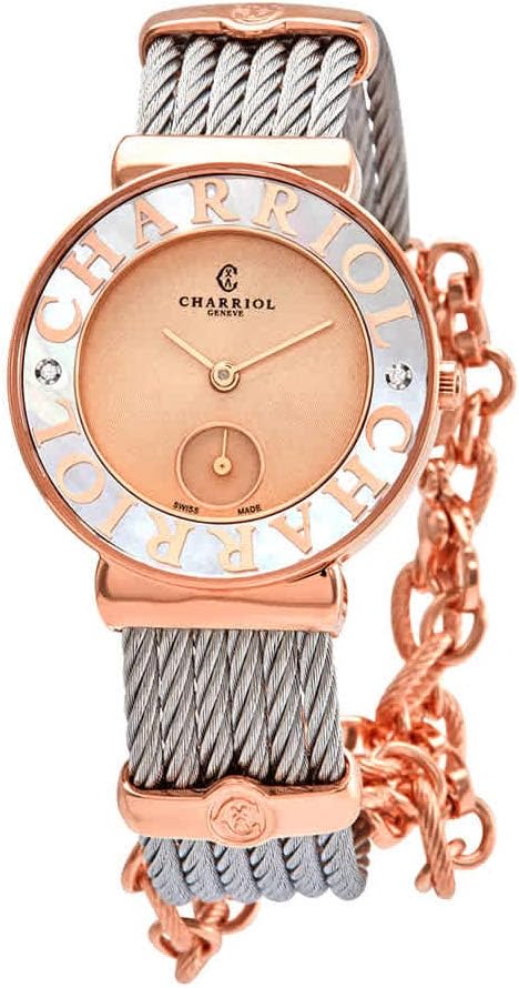 St. Tropez Quartz Diamond Salmon Dial Ladies Watch ST30PCD1.560.031