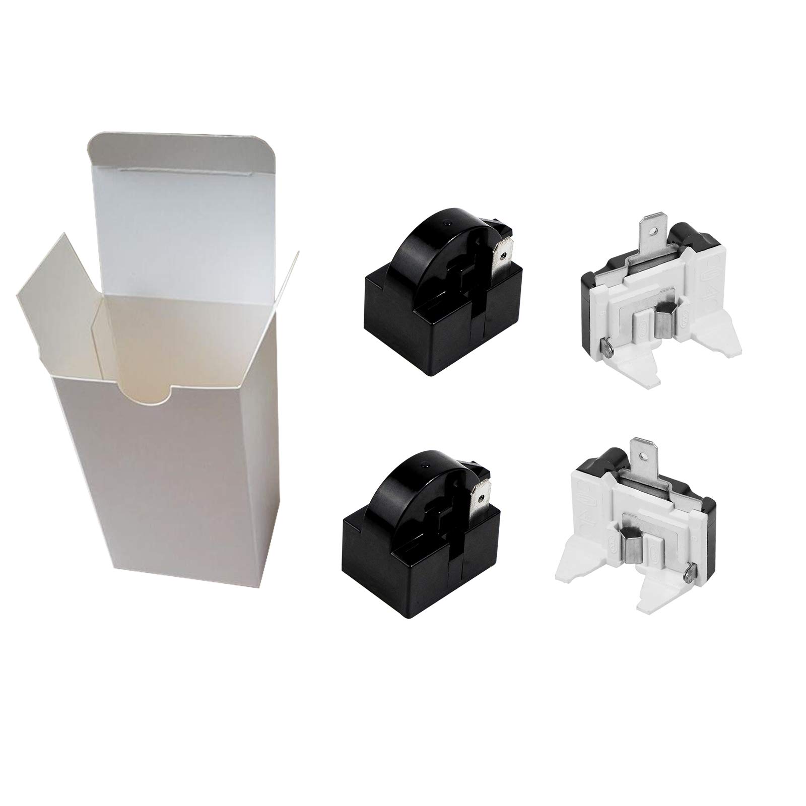 Wehhbtye 4 PCS 1 Pin Refrigerator Starter Relay QP2-4.7/4r7 and 6750C-0005P Overload Protector - Compatible With LG Compressor and Freezers