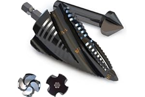 METOTY (1/4" to 1-3/8") Step Drill Bits Set Cobalt & High-Speed Steel Kit for Metal, Stainless Steel, Aluminum, Wood, Plastic - Impact Ready with 1/4" Hex Shank