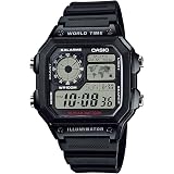Casio Orologio Digitale Uomo AE-1300WH-8AVCF - Quarzo, 42mm, 100m Impermeabile, 10 Timer, Ora Mondiale