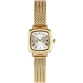 Top Plaza Gold Watches for Women Vintage Square Case Watch Alloy Steel Roman Numeral Dial Bracelet Watch