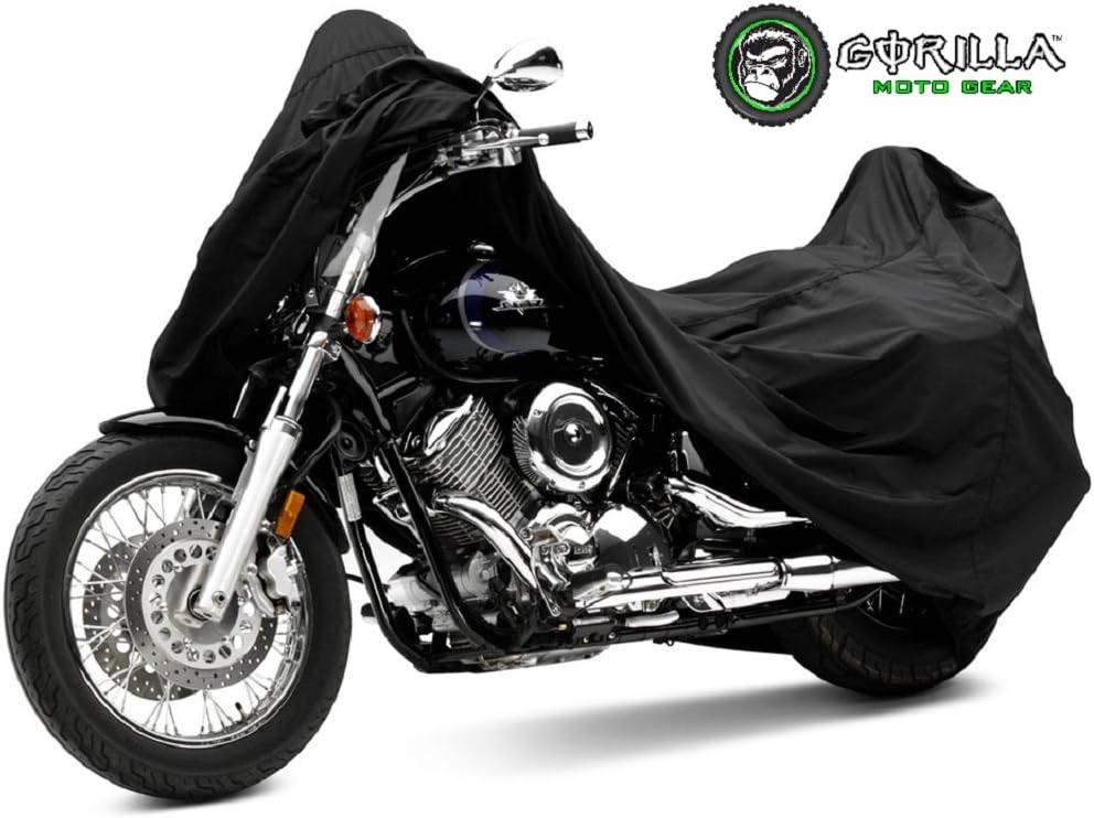 GORILLA Ultimate Motorcycle Cover - Superior Quality, Easy to Install and Store with Zipper Bag - 100% Water/Leak Proof - Bilt for Harley, Yamaha, Honda, Kawasaki, Suzuki, all Sport & Touring Bikes.