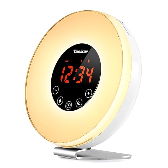 Tasikar Wecker Wake-Up Light Digitaler Wecker Sonnenaufgang Simulation [2018 AKTUALISIERT] mit Naturgeräusche und Intelligent