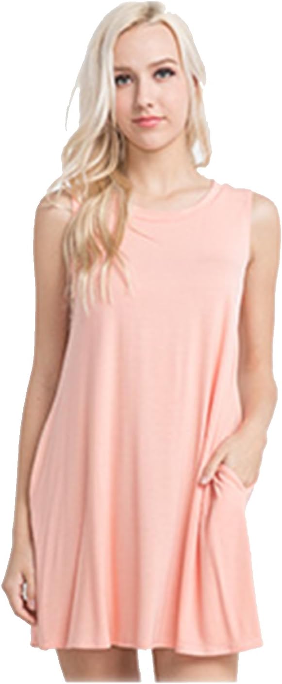 Mitto Shop Bamboo Fiber Knit Sleeveless T-Shirt Dress