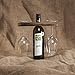 GoCraft Handmade Antique Wood Wine Bottle & Glass Holder – Rustic Countertop Stand for 1 Bottle & 2 Glasses – Vintage Wine Caddy for Home Bar, Kitchen, and Dining Room Décor