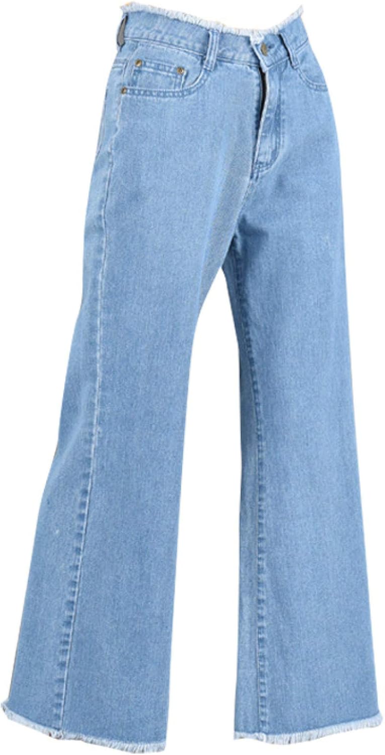 Katenyl Damen Sommer Jeans Basic Daily Commute Hohe Taille Große Größe Lose Lässige Breite Bein