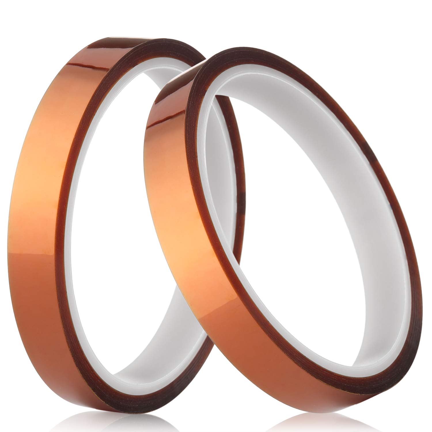 High Temp Tape,2 Roll Polyimide High Resistant Tape 1/2 inches Kapton Tape High Temperature Tape with Silicone Adhesive for Masking,Soldering,Electrical, etc.