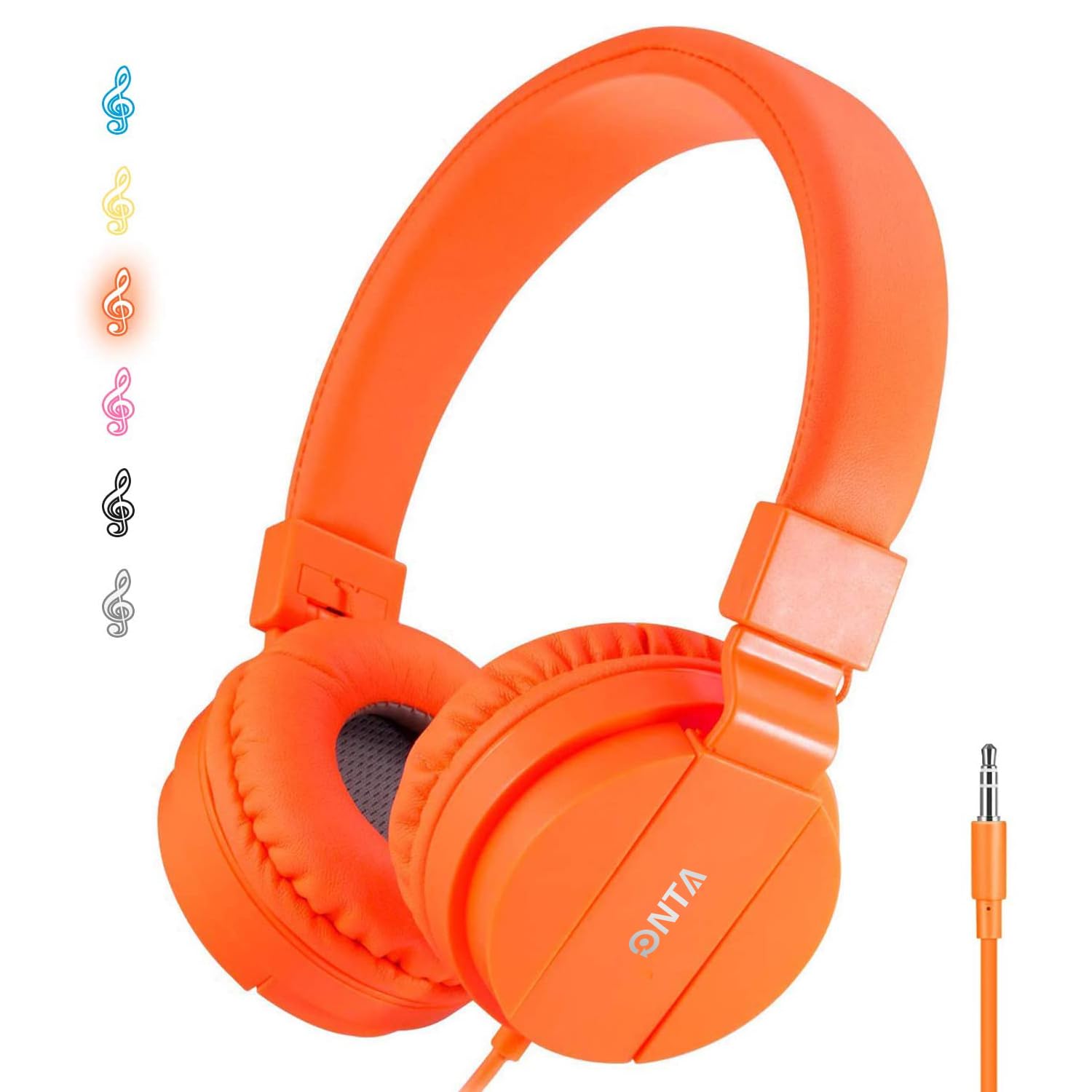 ONTA Foldable Headphone,On-Ear Audio Adjustable Lightweight Headphone for Cellphones Smartphones Iphone Laptop Computer Mp3/4 Earphones(Orange)