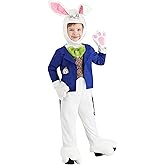 Whimsical White Rabbit Costume for Toddlers - Jacket & Pants Combo with Attached Mitts, Shoe Covers & Hood