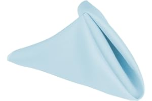 LinenTablecloth 20-Inch Polyester Napkins (1-Dozen) Baby Blue