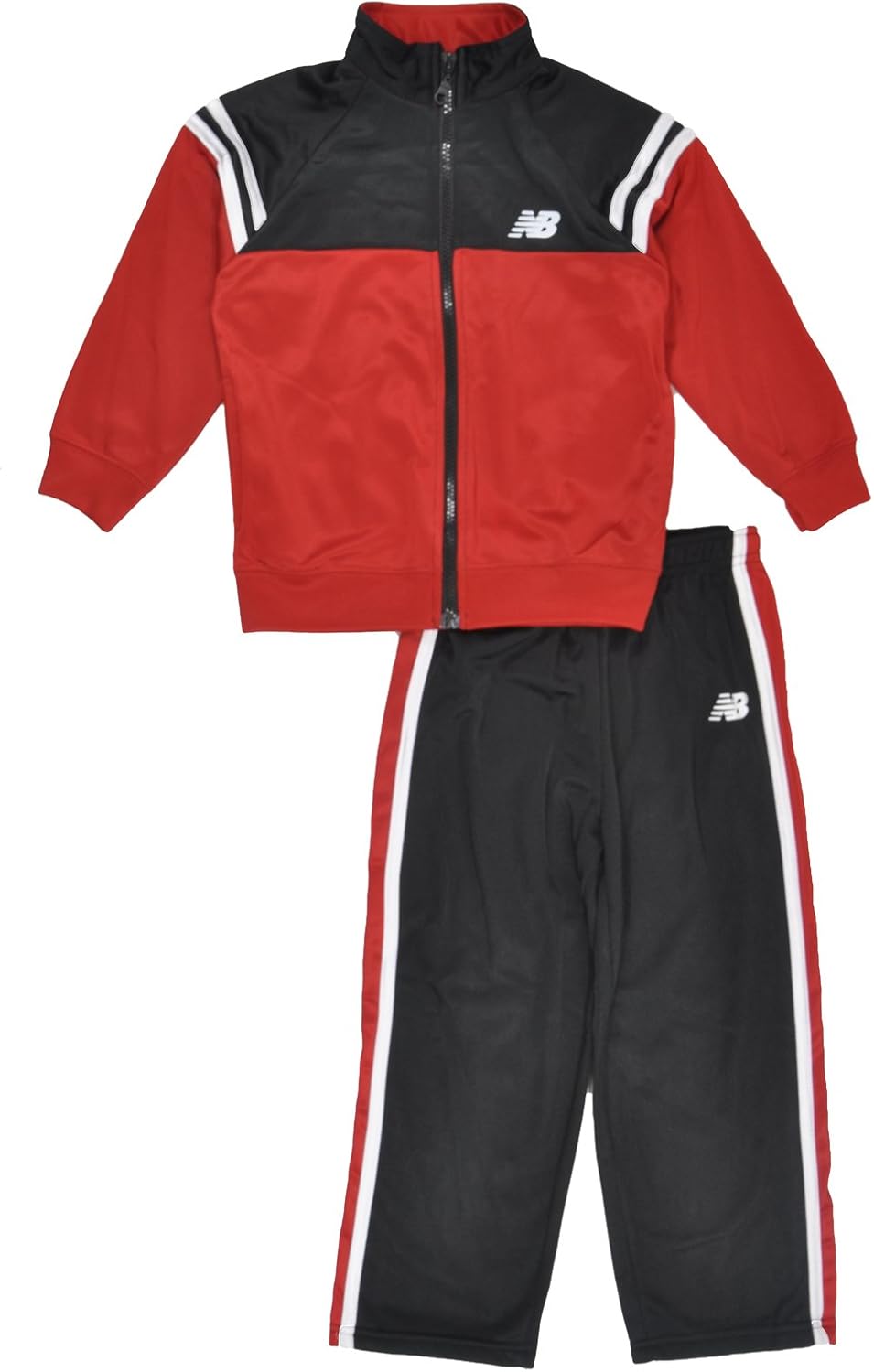 New Balance Toddler Boys Tricot Tracksuit (4T, Red) Clothing
