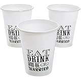 Fun ExpressEat Drink and Be Married Disposable Cups (Bulk set of 50) Wedding Party Supplies