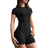 GYM RAINBOW Short Sleeve Workout Tops for Women, Cropped Workout Shirts Slim Fit Crew Neck Athletic Gym Running T Shirts