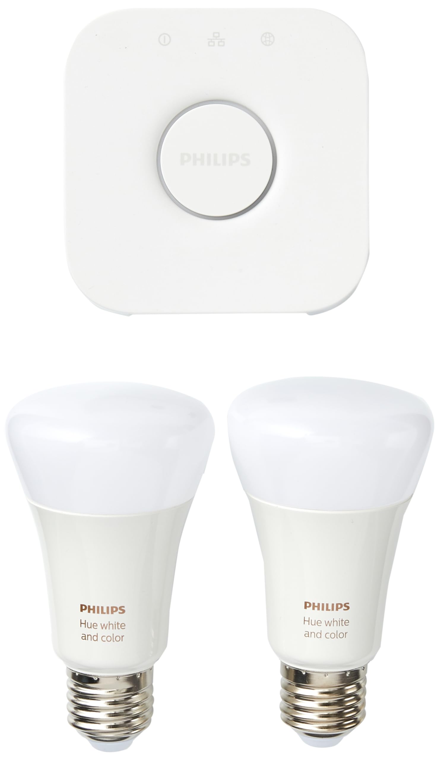 Philips Hue White & Color Ambiance Starter Set of 2 Lamps, Plastic, 19 W, White