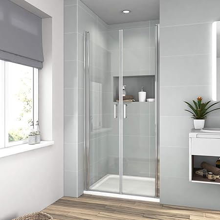 EMKE 100cm Doppel Duschtür Pendeltür Duschkabine Duschabtrennung mit