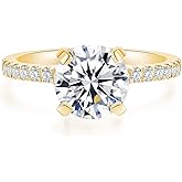 IMOLOVE Moissanite Engagement Ring D Color VVS1 Clarity Moissanite Engagement Rings for Women Wedding Rings for Women 1-2CT Lab Created Diamond Rings Promise Rings for Her Size 4-11