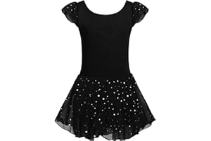 Arshiner Girls Ruffle Sleeve Skirted Leotard Ballet Dance Dresses