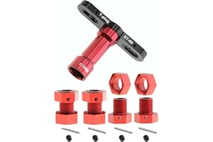 YOYOHOBBY 17mm Wheel Hex Wheel Hub Drive 20mm Total Depth and Wheel Nut with 17mm Wrench for ARRMA Kraton 6S Outcast 6S Notorious 6S Talion 6S Upgrades Parts (Red)