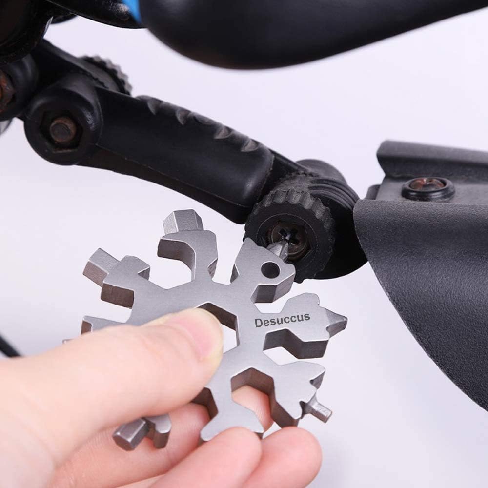 Desuccus 18-in-1 Snowflake Multi Tool, Stainless Steel Snowflake Bottle Opener/Flat Phillips Screwdriver Kit/Wrench, Durable and Portable to Take, Great Christmas gift(Standard, Stainless Steel) - - 