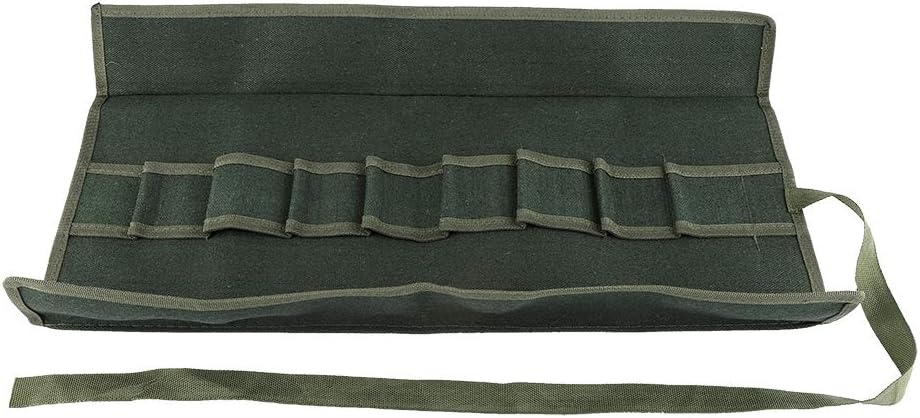 Yosoo Green Canvas Tool Roll Bag Organizer 60x42cm Portable Carrying Case for