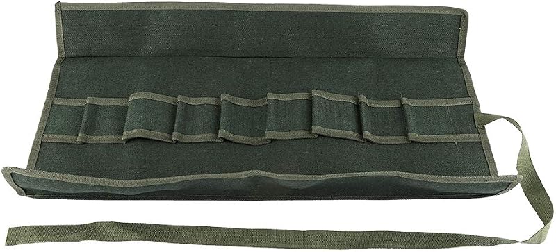 Yosoo Green Canvas Tool Roll Bag Organizer 60x42cm Portable Carrying Case for