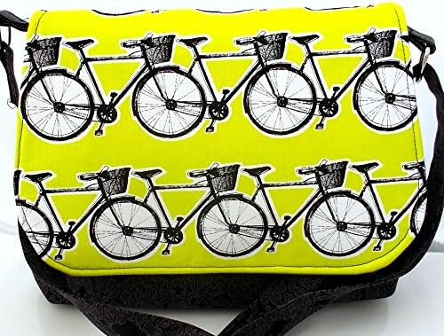 Shoulder Bag - Bicycles on Lime