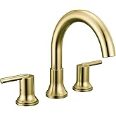 Delta Trinsic Roman Tub Faucet, Brushed Gold Deck Mount Bathtub Faucet, Champagne Bronze T2759-CZ (Valve Not Included)