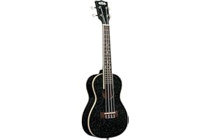 Kala Brand Music Co Sparkle Collection, 4-String Ukulele, Right, Black, Concert (KA-SPRK