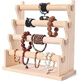 Dreamhousey Solid wood Multi-layer jewelry store jewelry display stand, Bracelet Display stand Hair band chain holder watch display rack Bracelet Organizer jewelry display prop (4-tier)