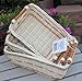 ShopOnNet RT430712-3 Handwoven Retangular Wicker Storage Basket with Handle in Cream and Brown (Set of 3)