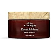 A LA MAISON Whipped Body Butter – White Tea & Rose – Shea Butter Moisturizer with Argan, Avocado & Jojoba Oils – Ultra-Rich Body Cream for Dry Skin – 6.7 oz – Amber Collection