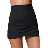 High Waisted Drawstring Swim Skirts 