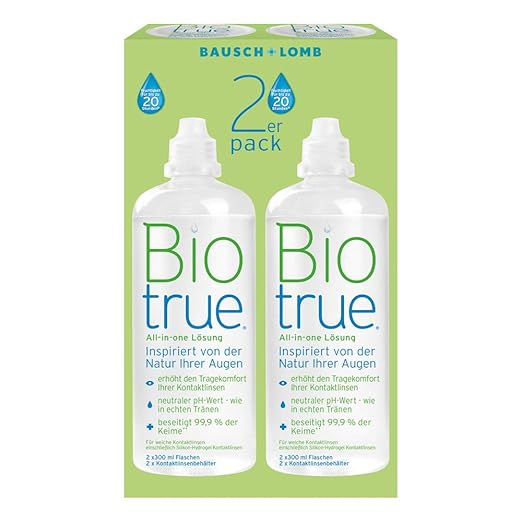 Bausch & Lomb Biotrue Pflegemittel für weiche Kontaktlinsen, Multipack (2 x 300 ml)