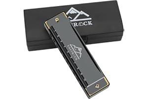 EastRock Blues Harmonica Mouth Organ 10 Hole C Key with Case, Diatonic Harmonica for Professional Player, Beginner, Students 