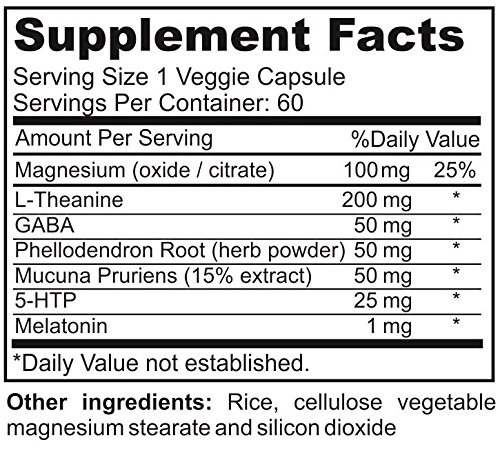 Natural Sleep Aid Pills for Adults - Best Non-Addictive Sleeping Supplement To Help You Sleep Faster and Longer - Deep Sleep Formula with 5-HTP, Melatonin, L-Theanine & GABA - 60 Vegetable Capsules