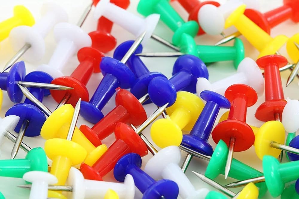 REQUISITE NEEDS Cork Board Notice Memo with Push Pins 100 Cork Board Pins